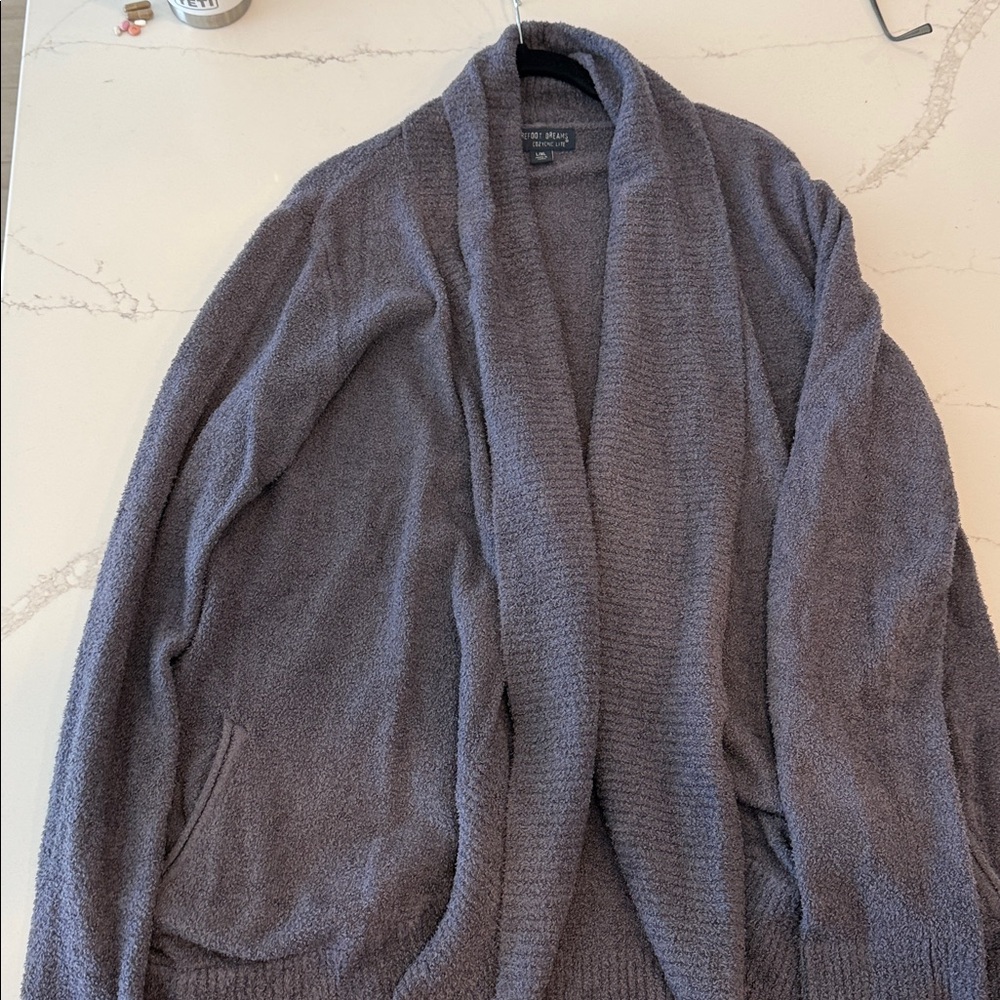 Women’s light purple barefoot dreams Open-Front Sweater L/XL